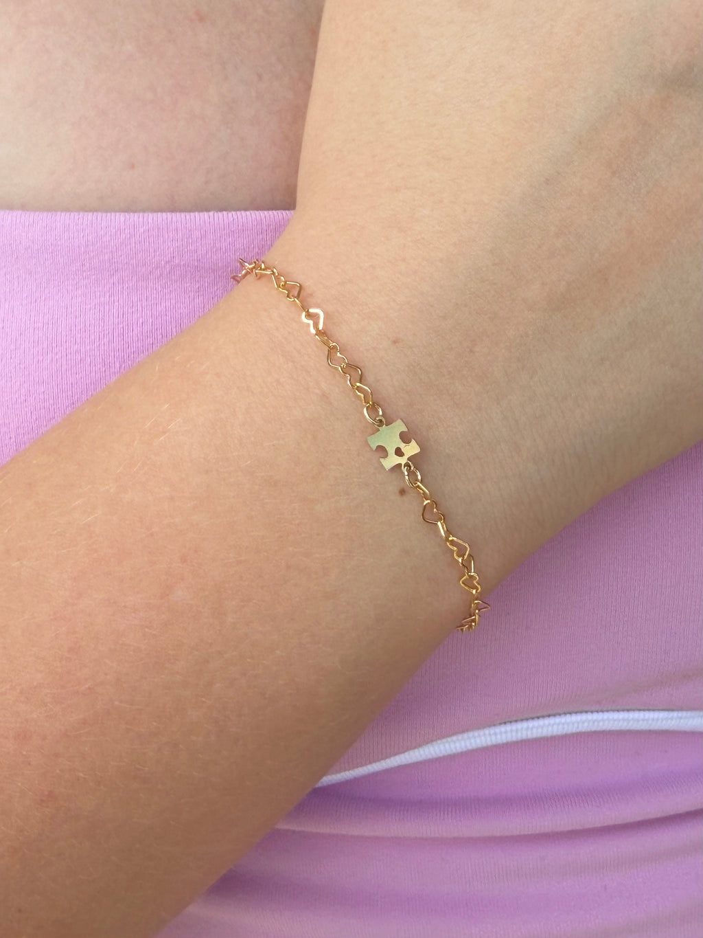 Gold-Filled Puzzle Piece Bracelet
