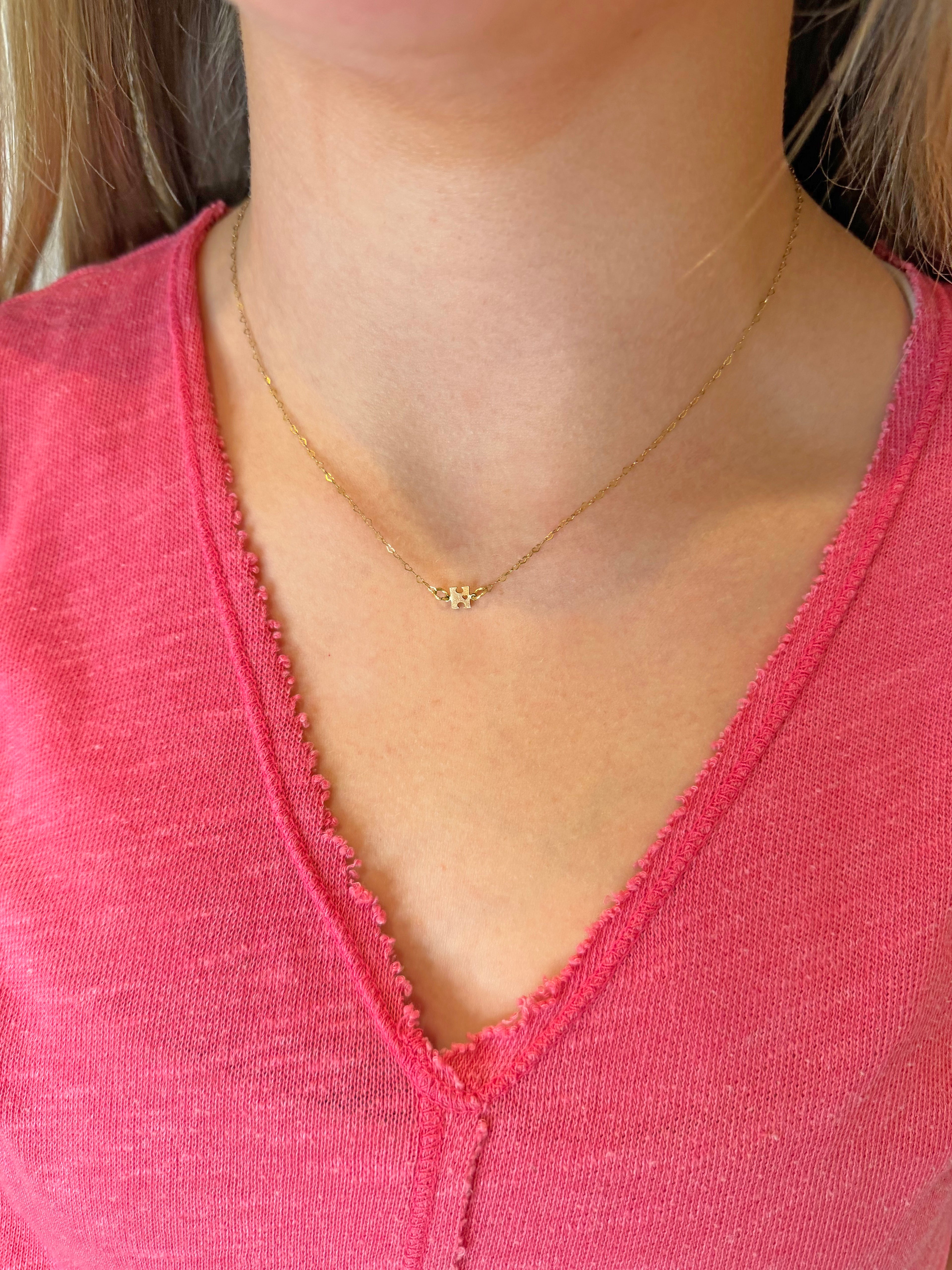 Gold-Filled Puzzle Piece Necklace